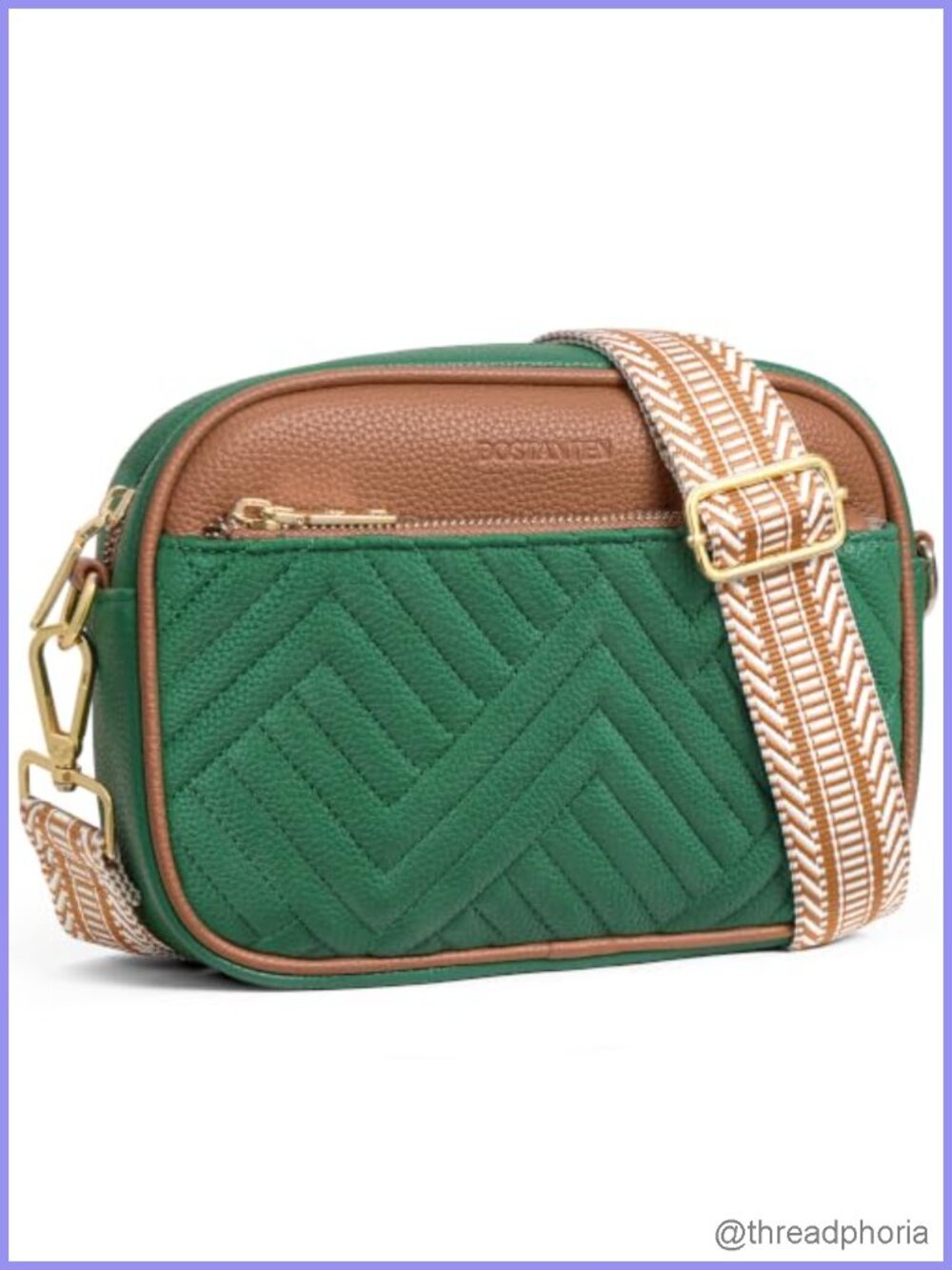 Quilted Vegan Leather Small Crossbody Bag with RFID Blocking